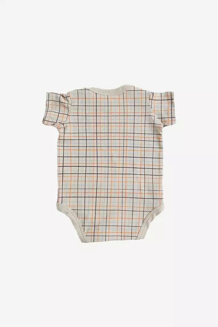 North Of West Baby's Grid Onesie - Fog 2 North Of West Baby's Grid Onesie - Fog