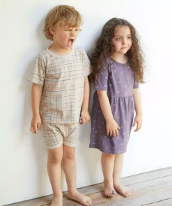 North Of West Sale Kids' Grid Tee - Fog