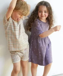 North Of West Sale Kids' Grid Tee - Fog