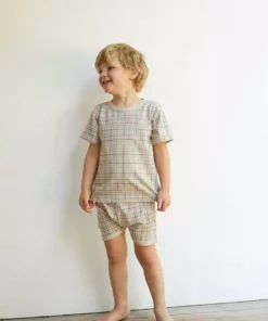 North Of West Sale Kids' Grid Tee - Fog