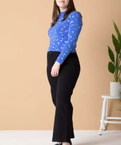 North Of West Morgan Squiggles Mock Neck - Azure 10 North Of West Morgan Squiggles Mock Neck - Azure