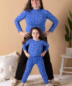 North Of West Morgan Squiggles Mock Neck - Azure 8 North Of West Morgan Squiggles Mock Neck - Azure