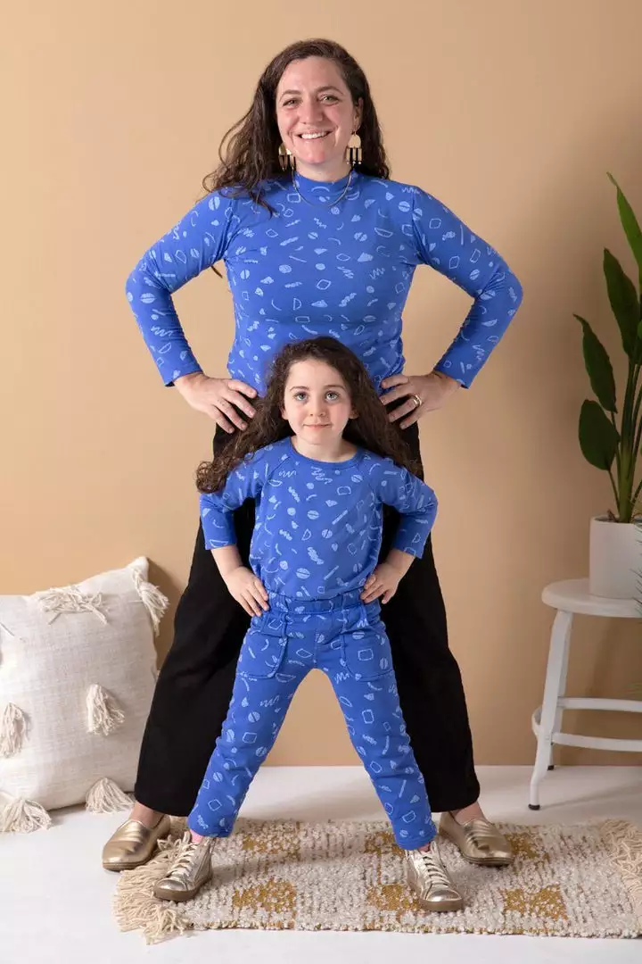 North Of West Morgan Squiggles Mock Neck - Azure 3 North Of West Morgan Squiggles Mock Neck - Azure