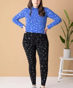 North Of West Morgan Squiggles Mock Neck - Azure 11 North Of West Morgan Squiggles Mock Neck - Azure