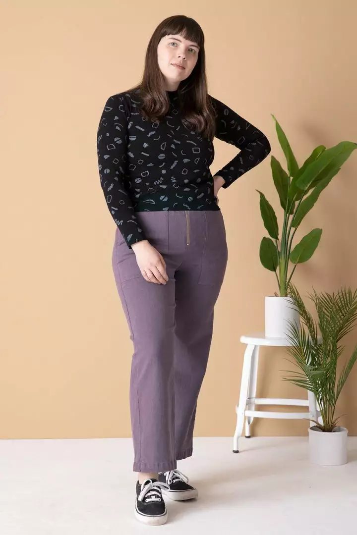 North Of West Sale Morgan Squiggles Mock Neck - Black 1 North Of West Sale Morgan Squiggles Mock Neck - Black