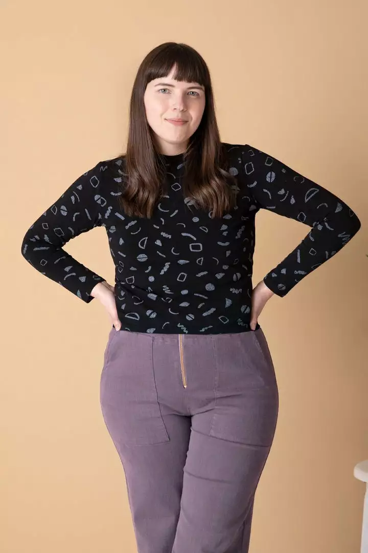 North Of West Sale Morgan Squiggles Mock Neck - Black 2 North Of West Sale Morgan Squiggles Mock Neck - Black