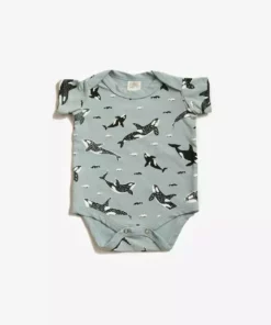North Of West Baby's Orcas Onesie - Sea Mist Sale
