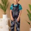 North Of West Sale Kids' Park Upcycled Tie Dye Overalls - Black