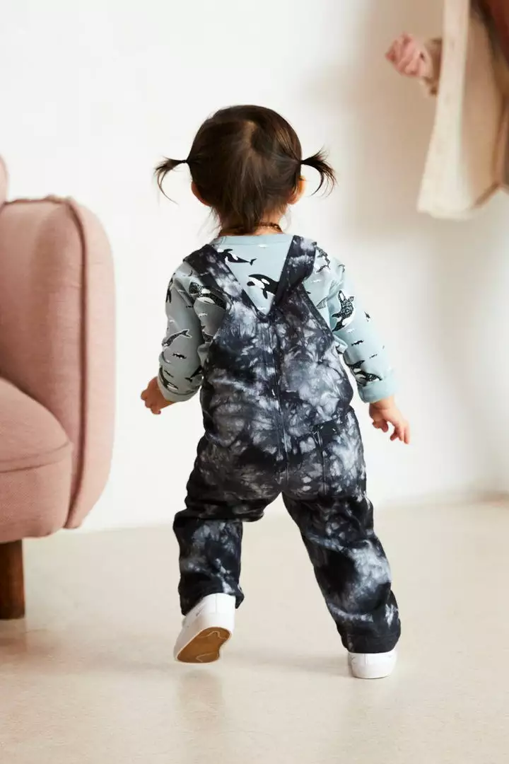 North Of West Sale Kids' Park Upcycled Tie Dye Overalls - Black 4 North Of West Sale Kids' Park Upcycled Tie Dye Overalls - Black