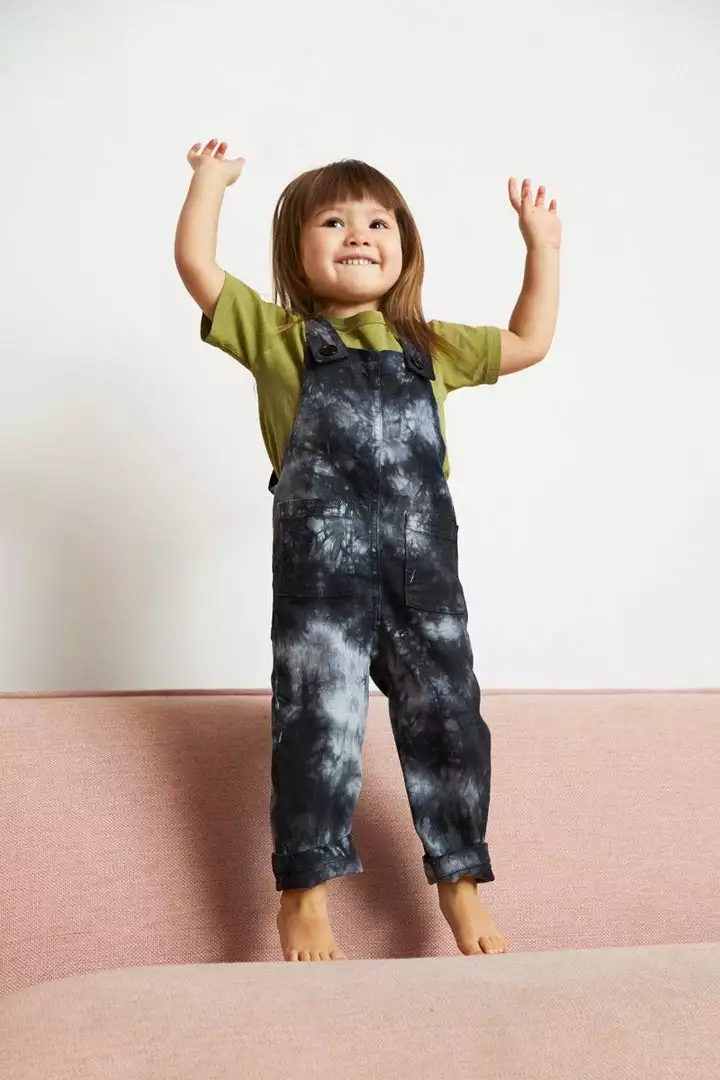 North Of West Sale Kids' Park Upcycled Tie Dye Overalls - Black 8 North Of West Sale Kids' Park Upcycled Tie Dye Overalls - Black