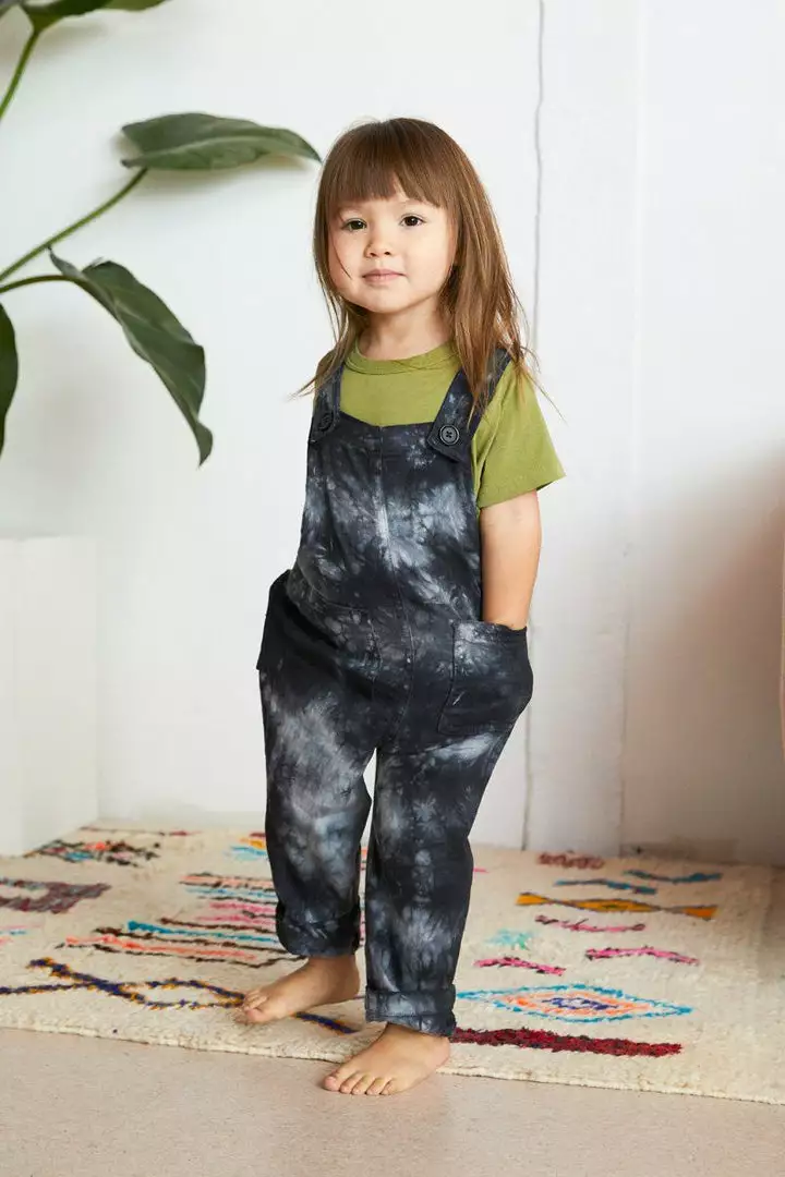 North Of West Sale Kids' Park Upcycled Tie Dye Overalls - Black 11 North Of West Sale Kids' Park Upcycled Tie Dye Overalls - Black