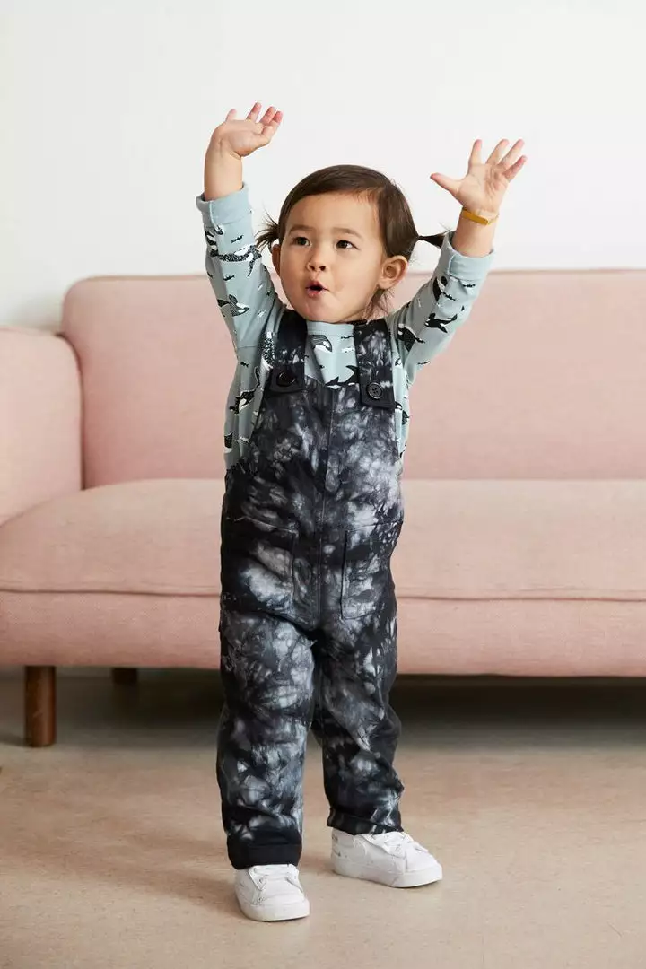 North Of West Sale Kids' Park Upcycled Tie Dye Overalls - Black 5 North Of West Sale Kids' Park Upcycled Tie Dye Overalls - Black