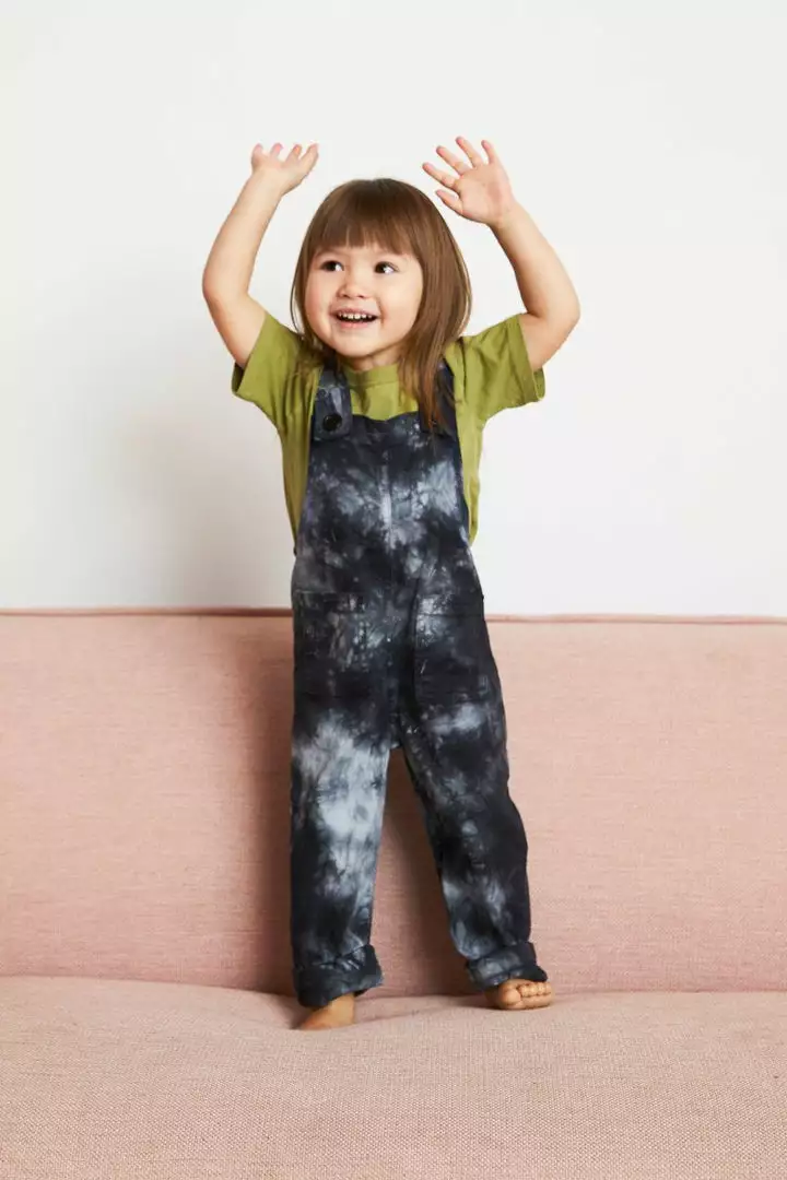 North Of West Sale Kids' Park Upcycled Tie Dye Overalls - Black 9 North Of West Sale Kids' Park Upcycled Tie Dye Overalls - Black