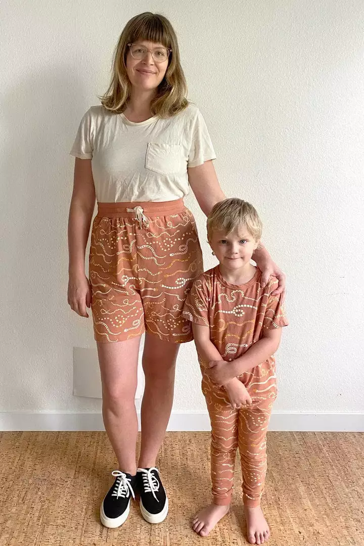 North Of West River Snake Rainbow Sweat Short - Sunset 1 North Of West River Snake Rainbow Sweat Short - Sunset