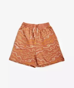 North Of West River Snake Rainbow Sweat Short - Sunset