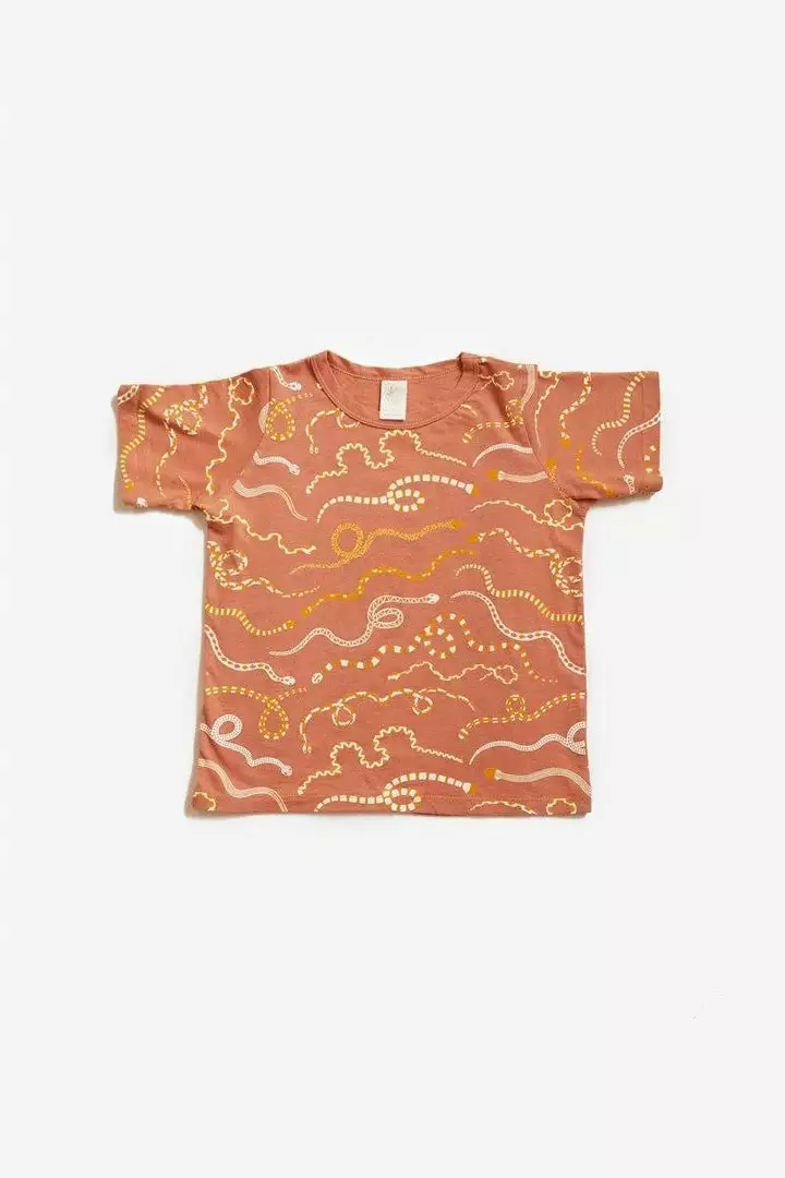 North Of West Sale Kids' Snake Rainbow Tee - Sunset 1 North Of West Sale Kids' Snake Rainbow Tee - Sunset