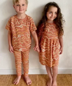 North Of West Sale Kids' Snake Rainbow Tee - Sunset