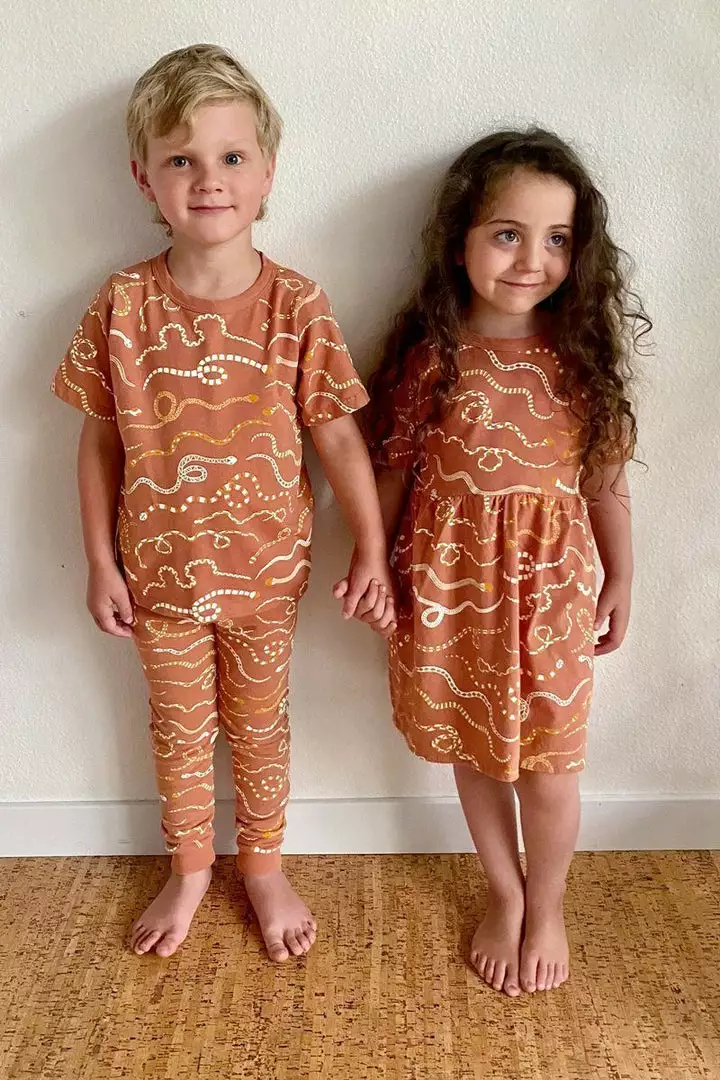 North Of West Sale Kids' Snake Rainbow Tee - Sunset 2 North Of West Sale Kids' Snake Rainbow Tee - Sunset