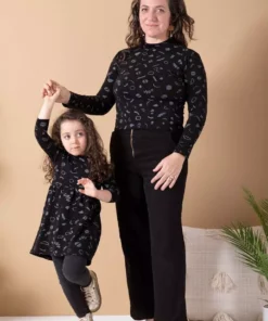 North Of West Kids' Squiggles Gathered Dress - Black