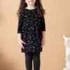 North Of West Kids' Squiggles Gathered Dress - Black