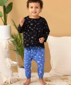 North Of West Baby's Squiggles Harem Pants - Azure