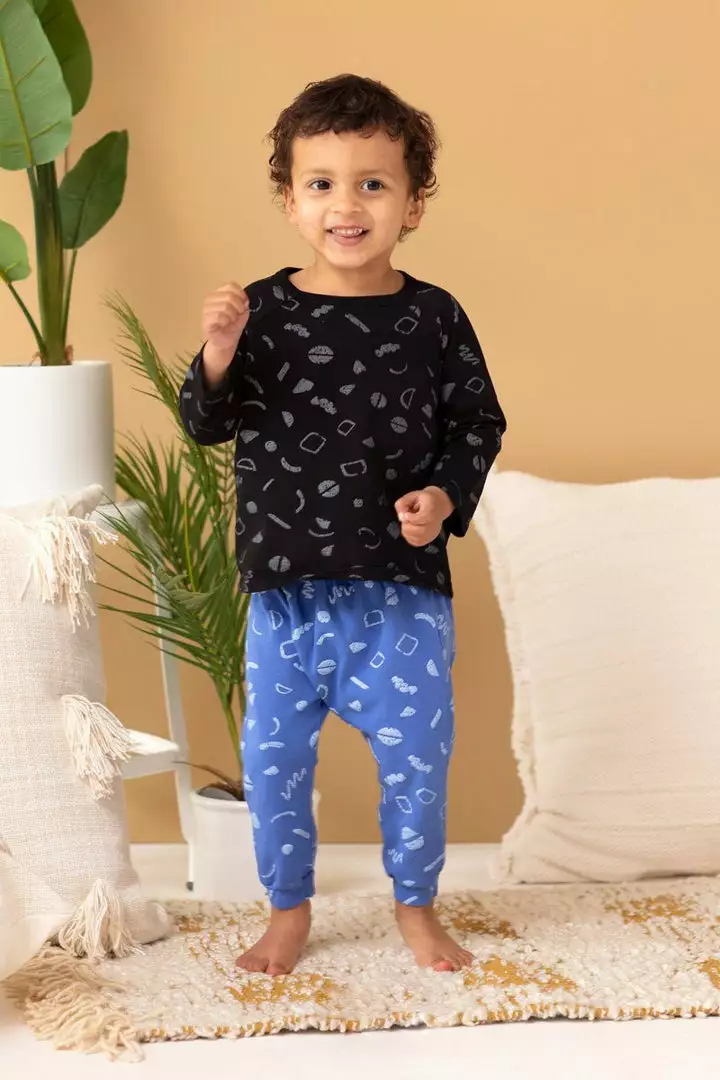 North Of West Baby's Squiggles Harem Pants - Azure 2 North Of West Baby's Squiggles Harem Pants - Azure