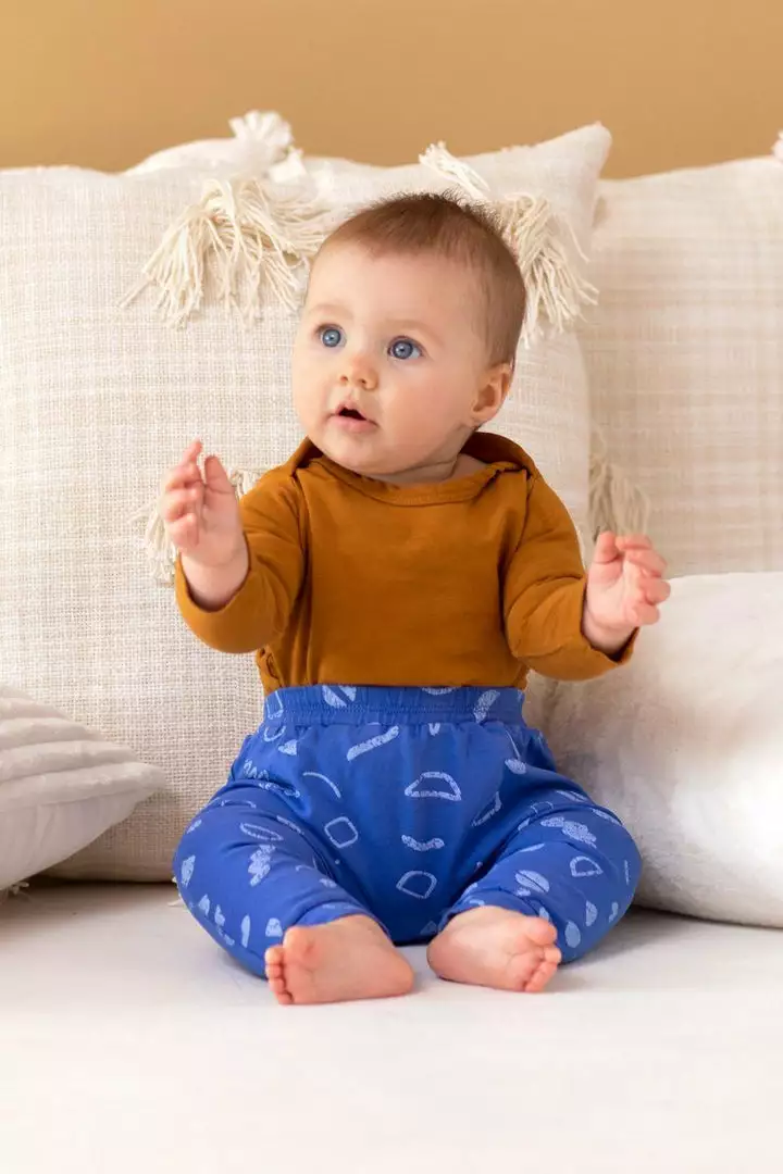 North Of West Baby's Squiggles Harem Pants - Azure 1 North Of West Baby's Squiggles Harem Pants - Azure