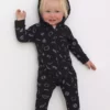 North Of West Baby's Squiggles Hooded Romper - Black Sale