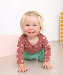 North Of West Sale Baby's Squiggles Long Sleeve Onesie - Mulberry