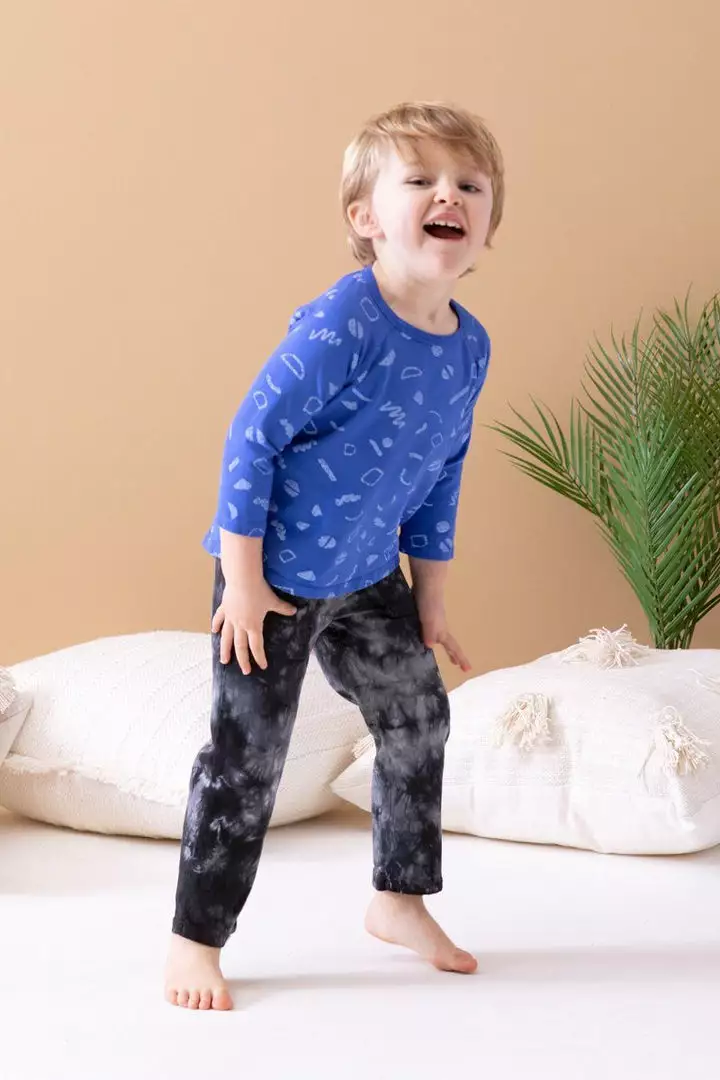 North Of West Sale Kids' Squiggles Raglan Tee - Azure 5 North Of West Sale Kids' Squiggles Raglan Tee - Azure