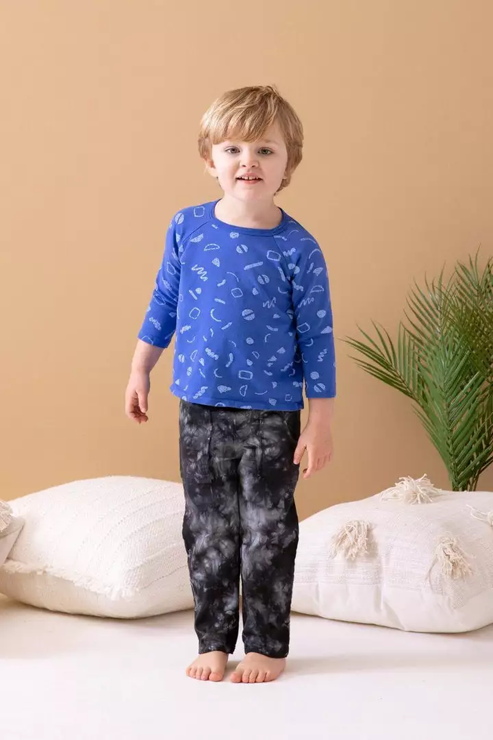 North Of West Sale Kids' Squiggles Raglan Tee - Azure 4 North Of West Sale Kids' Squiggles Raglan Tee - Azure