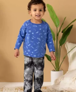 North Of West Sale Kids' Squiggles Raglan Tee - Azure