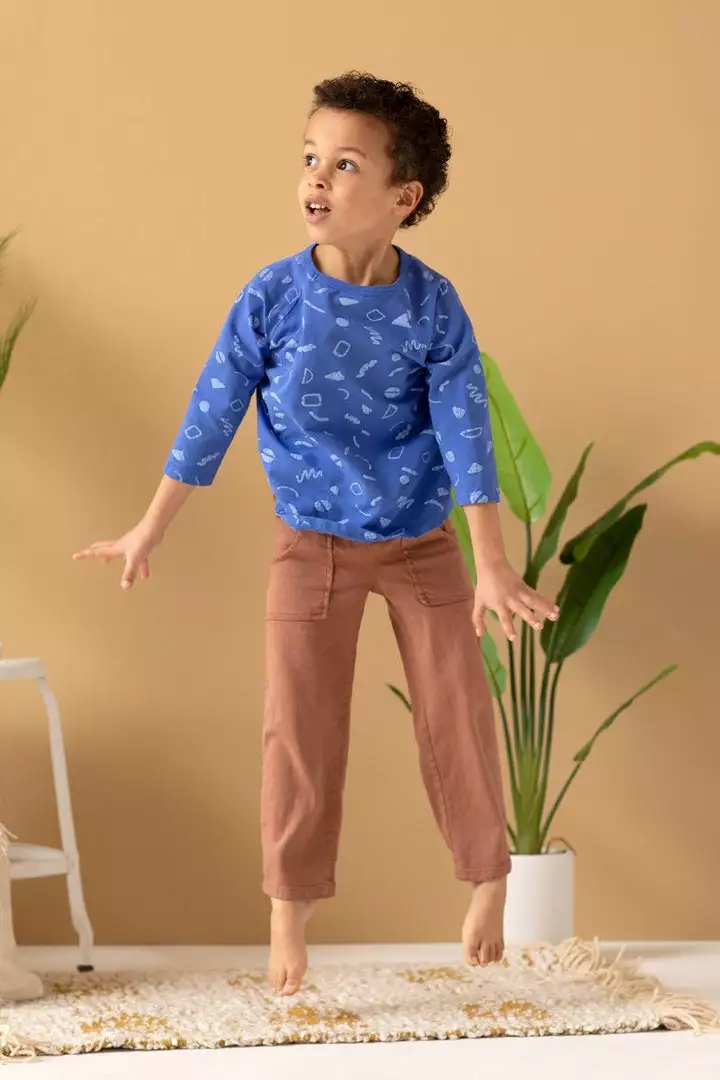 North Of West Sale Kids' Squiggles Raglan Tee - Azure 6 North Of West Sale Kids' Squiggles Raglan Tee - Azure