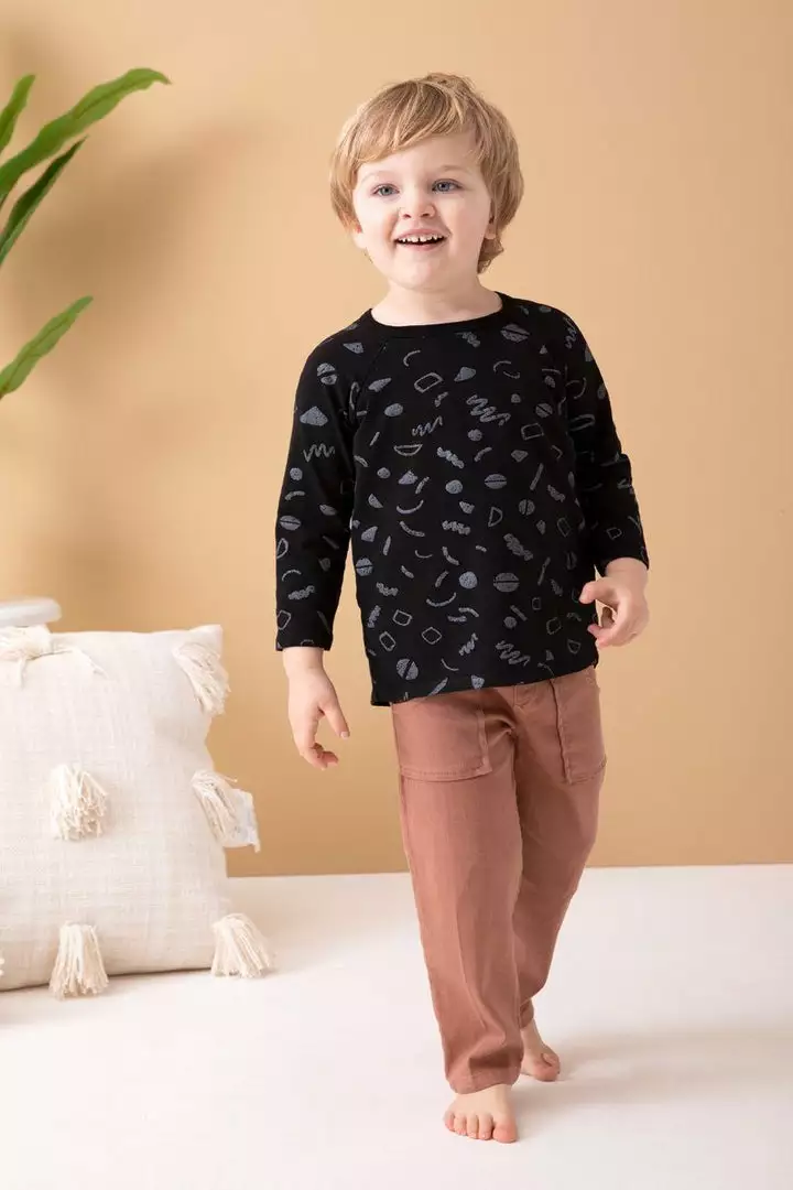 North Of West Sale Kids' Squiggles Raglan Tee - Black 3 North Of West Sale Kids' Squiggles Raglan Tee - Black