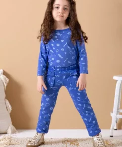 North Of West Kids' Squiggles Traveler Sweatpants - Azure Sale