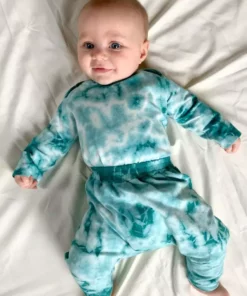 North Of West Baby's Tie Die Long Sleeve Onesie - Atlantic Sale