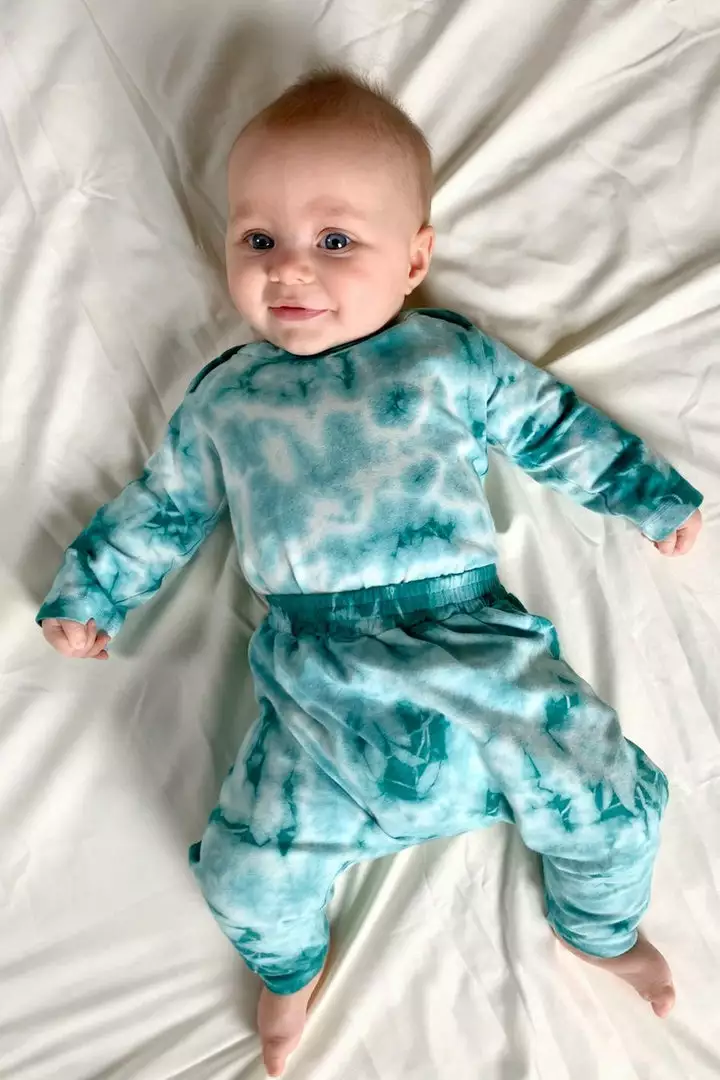 North Of West Baby's Tie Die Long Sleeve Onesie - Atlantic Sale 2 North Of West Baby's Tie Die Long Sleeve Onesie - Atlantic Sale