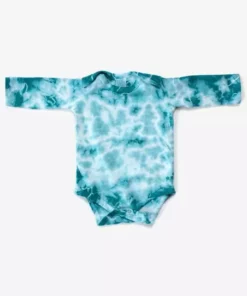 North Of West Baby's Tie Die Long Sleeve Onesie - Atlantic Sale