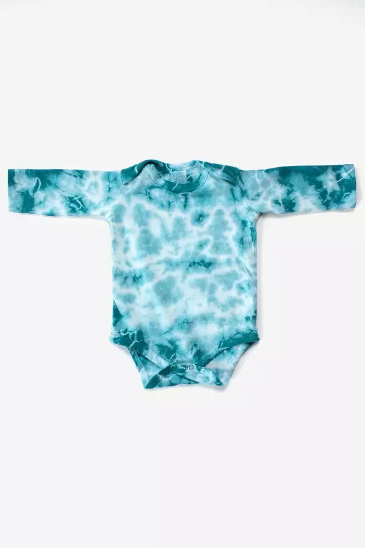 North Of West Baby's Tie Die Long Sleeve Onesie - Atlantic Sale 1 North Of West Baby's Tie Die Long Sleeve Onesie - Atlantic Sale