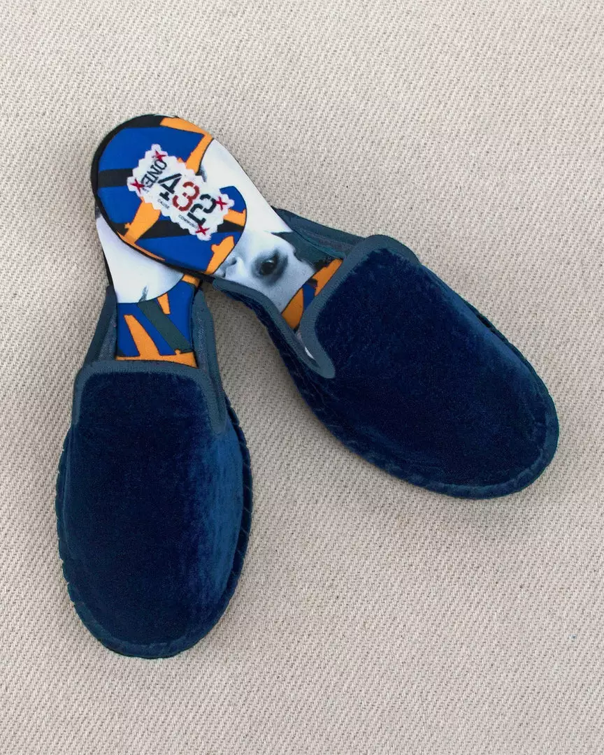 ONE432 Shoes Upcycled Velvet Unisex Slippers - Begum Electric 1 ONE432 Shoes Upcycled Velvet Unisex Slippers - Begum Electric