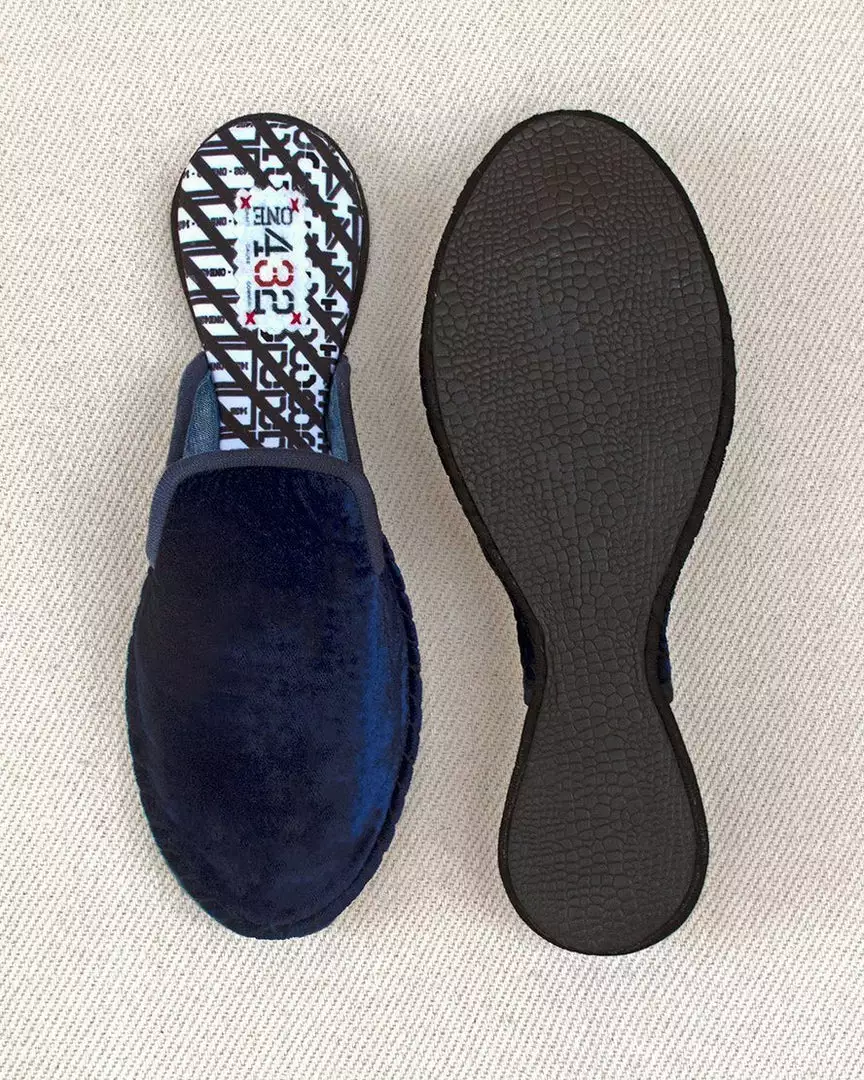 ONE432 Shoes Upcycled Velvet Unisex Slippers - Begum Electric 2 ONE432 Shoes Upcycled Velvet Unisex Slippers - Begum Electric