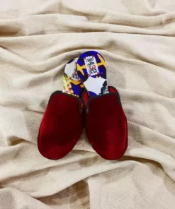 ONE432 Upcycled Velvet Unisex Slippers - Begum Scarlet Best Sellers