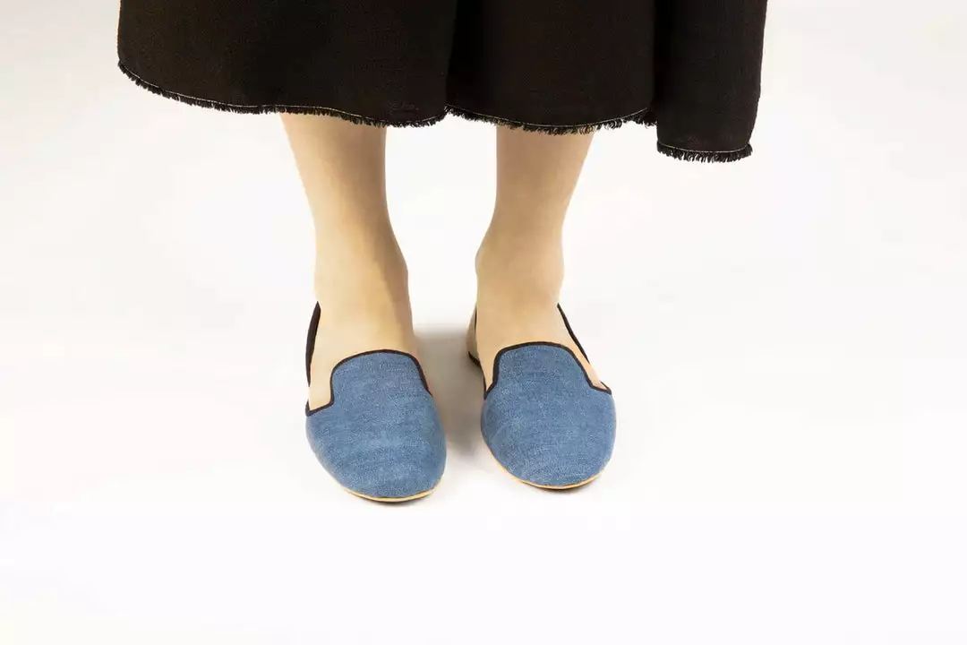 ONE432 Women's Recycled Jutti Loafer - Courtney Denim Shoes 2 ONE432 Women's Recycled Jutti Loafer - Courtney Denim Shoes