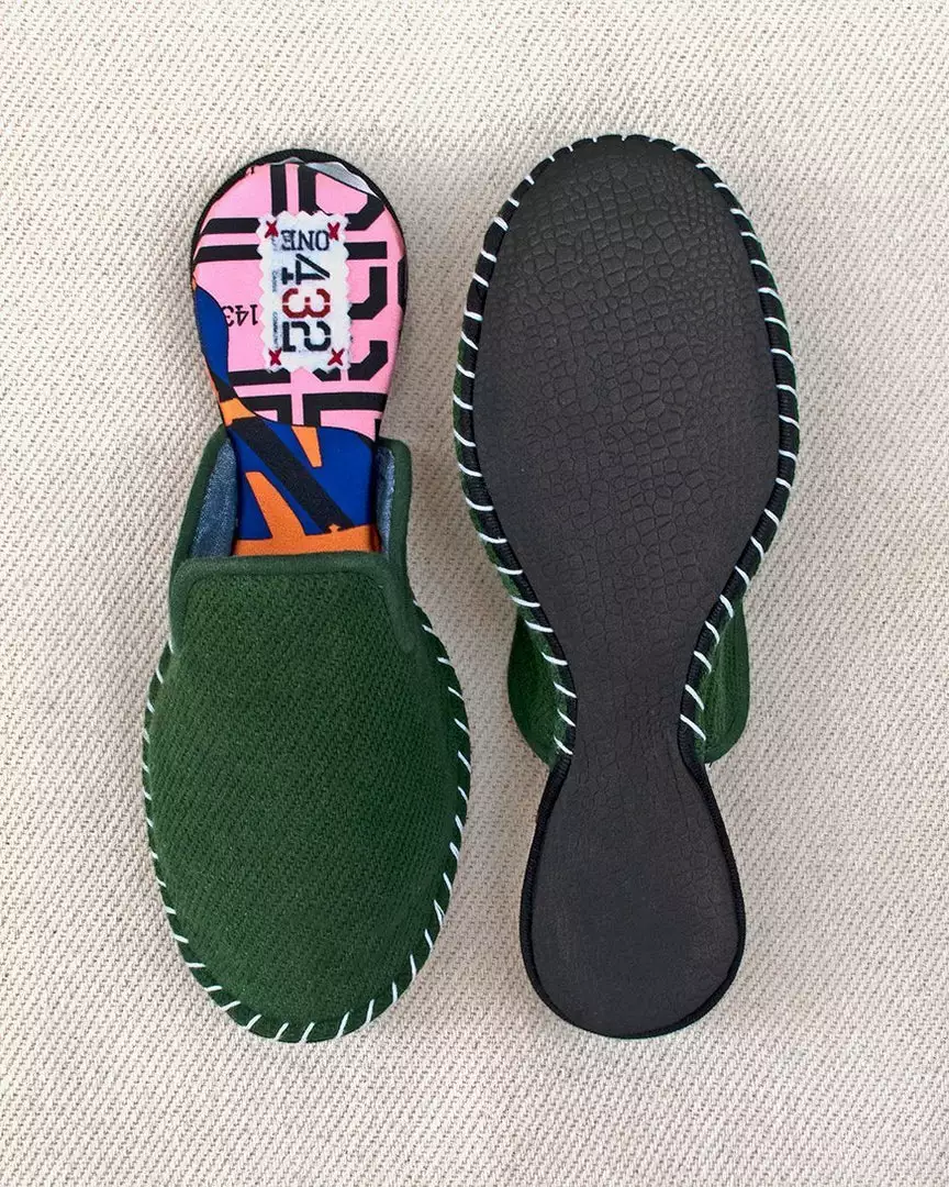 ONE432 Recycled Unisex Slippers - Gumbat Green Shoes 2 ONE432 Recycled Unisex Slippers - Gumbat Green Shoes