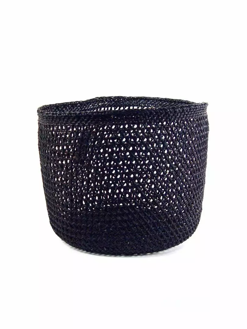 Mbare Open Weave Iringa Baskets - Black 2 Mbare Open Weave Iringa Baskets - Black