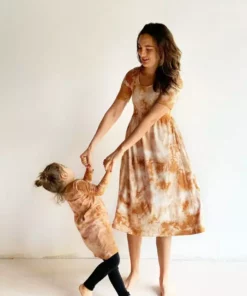 North Of West Flora Tie Dye Dress - Amber