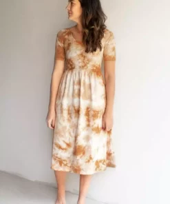 North Of West Flora Tie Dye Dress - Amber