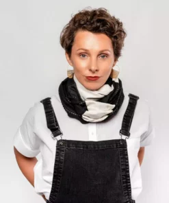 Anchal Stripe Infinity Scarf - Charcoal