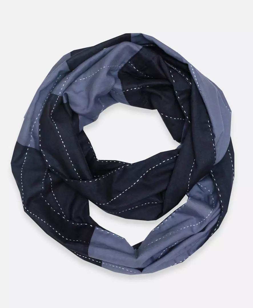 Anchal Stripe Infinity Scarf - Navy Accessories 1 Anchal Stripe Infinity Scarf - Navy Accessories
