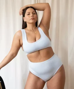 Mary Young Orly Bamboo High Brief Underwear - Sky Blue Underwear + Bras